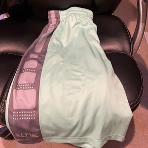NIKE ELITE BASKETBALL SHORTS MINT GREEN/GREY MEN’S XL